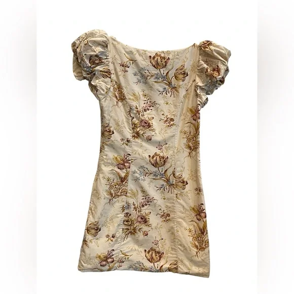 Dôen Marci Cotton Silk Puff Shoulder Mini Dress - Picture 4 of 12